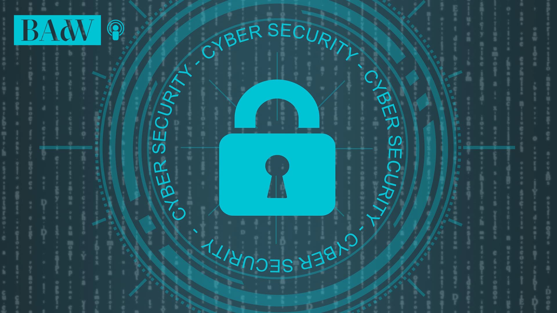 Schloss mit Schriftzug Cyber Security