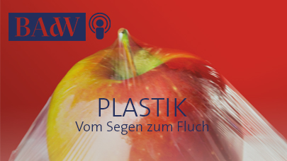 Apfel in Plastik verpackt