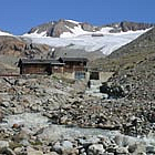 Aufnahme der Pegelstation am Vernagtferner Gletscher