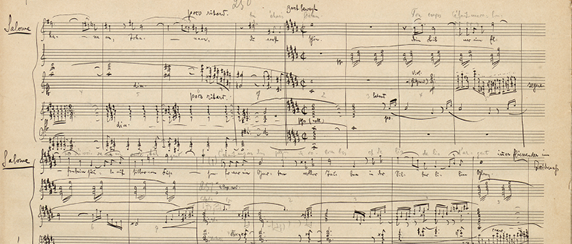 Handschriftliches Particell der Salome