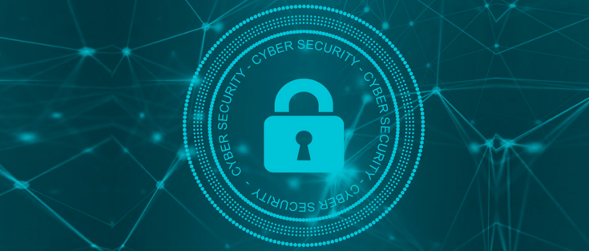 Schloss mit Schriftzug "Cyber Security"