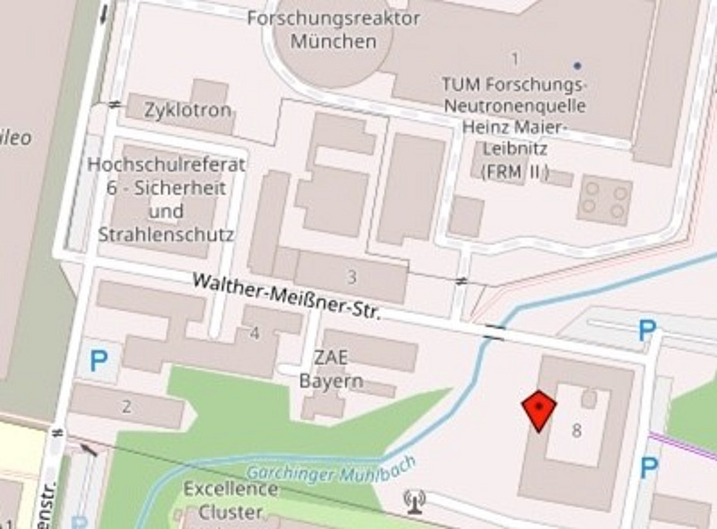 Lageplan des Walther Meißner Institut in der Walther-Meißner-Straße 8