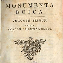 Abbildung des Covers der Monumenta Boica, 1763