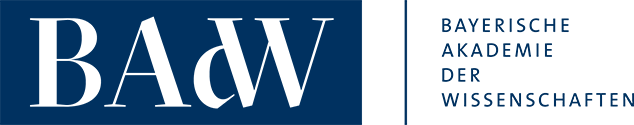 Dunkelblau-Weiß gestaltetes Logo der Bayerischen Akademie der Wissenschaften