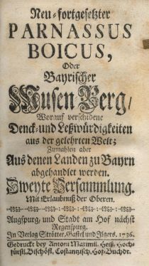 Abbildung der Titelseite des Parnassus boicus