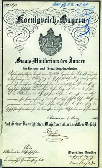 Die Gründungsurkunde der Bayerischen Kommission für die Internationale Erdmessung, 1868