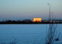 Foto Gebäude des LRZ in der Abendsonne