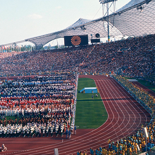 Voll besetztes Olympiastadion 1972