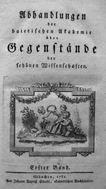 Abbildung des Covers des ersten Bandes der Abhandlungen von 1779