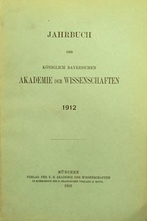 Cover der ersten Ausgabe des Jahrbuchs der Akademie aus dem Jahr 1912