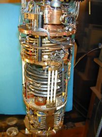 Darstellung der Mischkühler-Einheit des Kernentmagnetisierungskryostaten „Millimühle 2“ des Walther-Meißner-Instituts