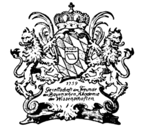 Schwarzweiß-Logo der „Gesellschaft der Freunde der Bayerischen Akademie der Wissenschaften“ 