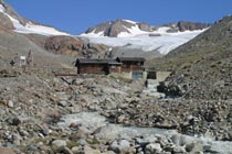 Aufnahme der Pegelstation am Vernagtferner Gletscher