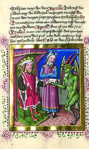 Farbiger Ausschnitt aus dem Katalog der deutschsprachigen illustrierten Handschriften des Mittelalters