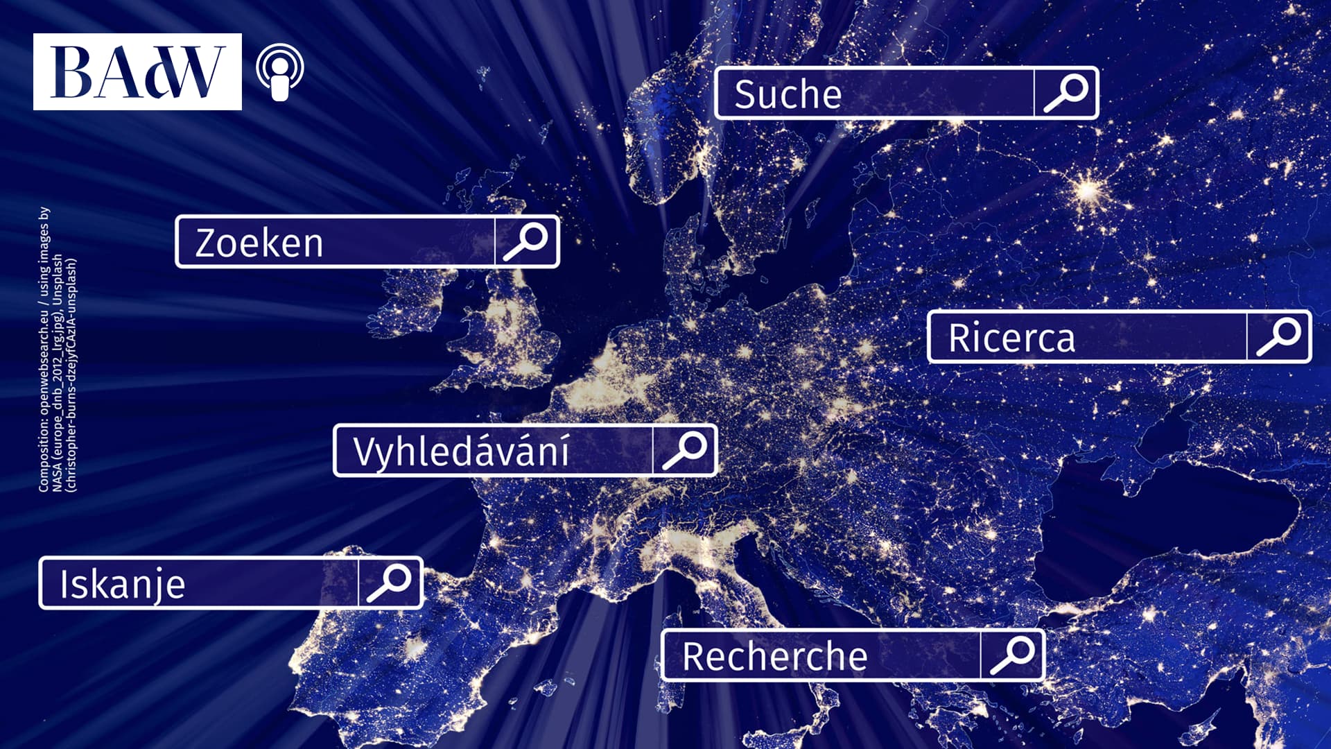 Nächtliche Satellitenaufnahme von Europa