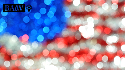 Verschwommenes Bild einer amerikanischen Flagge