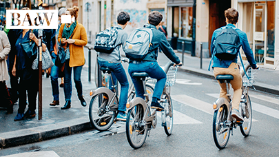 Fahrradfahrer in der Stadt